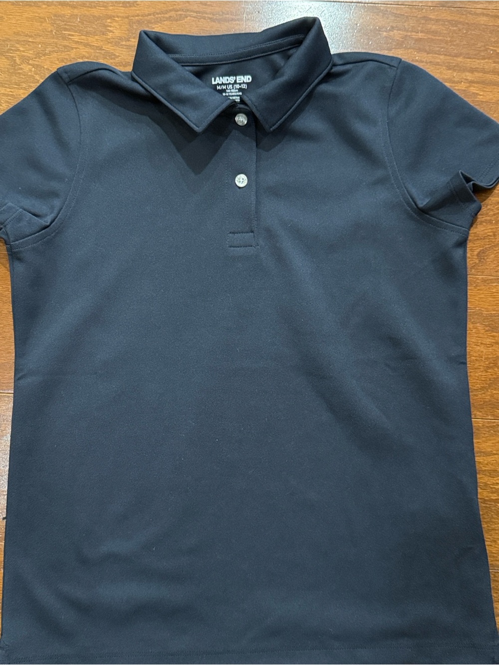 Lands’ End Navy Polo Shirt Girls Size M (10-12)